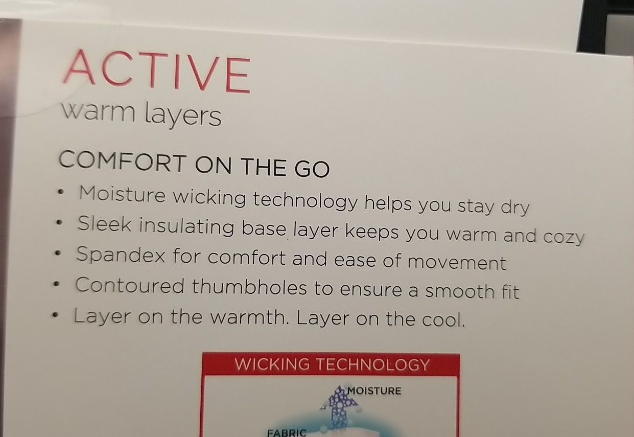 Women's Warm Essentials Cuddl Duds Active Warm Layers Long Sleeve Crew Black S thumbnail 9