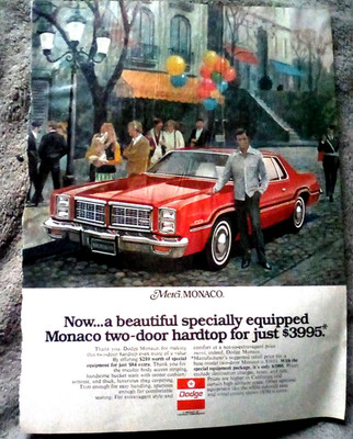 1977 Dodge Monaco 2 Door Hardtop Print Ad
