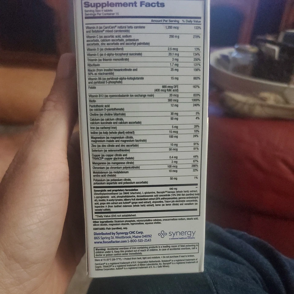 Multivitamínico Completo Focus Factor Nutrition For The Brain Fórmula Original 60ct Foto 3 de 4