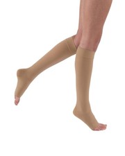 JOBST Relief 30-40 mmHg Compression Stockings, Knee High, Open Toe, Small, Beige