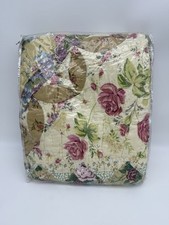 New Quilted Wall Hanging Embroidery Floral, Bed Accent Quilt 53 X 63