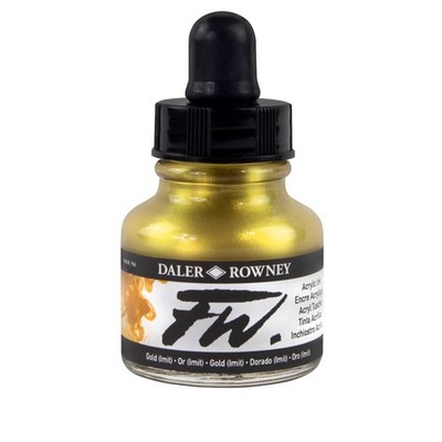 Daler-Rowney FW Acrylic Ink, Glass Bottle with Dropper, Office Product