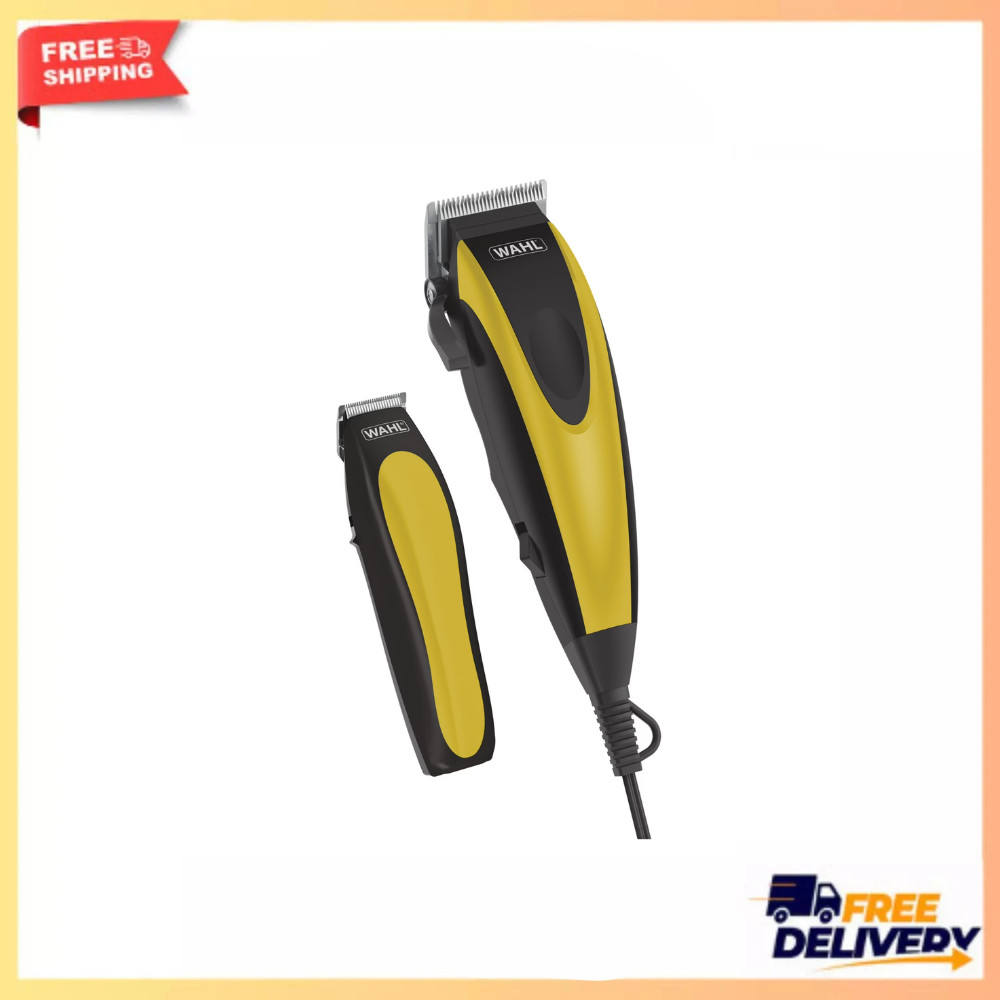 Wahl Groom Pro Hair & Body Clipper Kit Corded Electric Trimmer Men, Black/Yellow