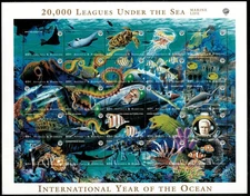 Antigua 1998 - Year of Ocean Fish - Sheet of 25 Stamps - Scott #2162 - MNH