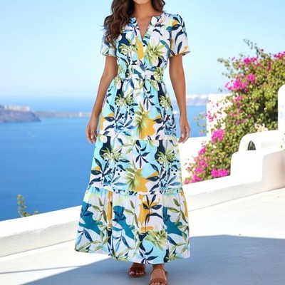 CYNTHIA ROWLEY Somerset A-line Maxi Dress Size XS Multi Floral Print Smocked