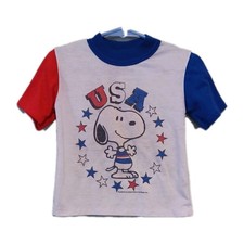 Vintage Kids Snoopy Pajama Top t-shirt only Used Distressed As-Is