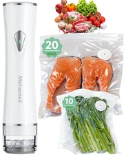 Compact Vacuum Sealer for Food (Vacuum Sealer Machine + 30 Reusable Vacuum Ba...