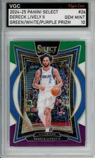 2024-25 PANINI SELECT GREEN WHITE PURPLE PRIZM DERECK LIVELY II VGC GEM MINT 10