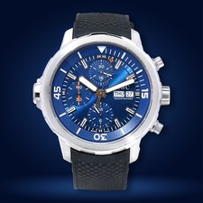 IWC AQUATIMER CHRONOGRAPH IW376805 COUSTEAU ACCIAIO INOX BLU AUTOMATICO LUSSO