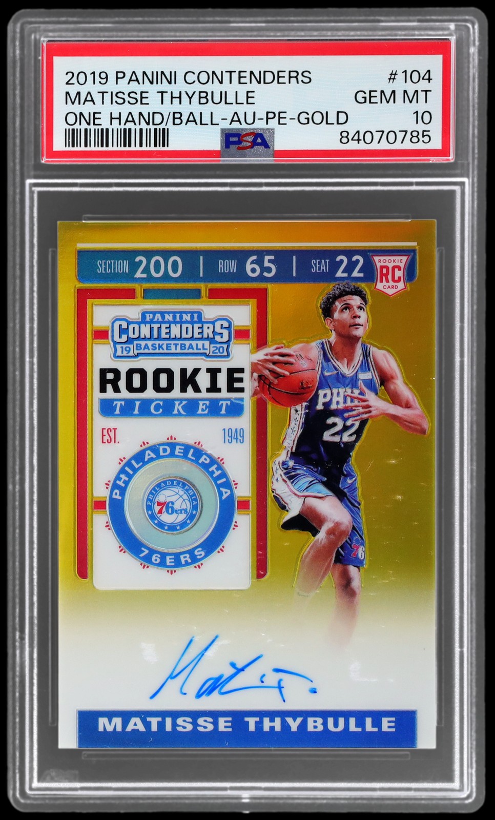 2019-20 Panini Contenders Matisse Thybulle #104 PSA 10 RC 9/10 Basketball
