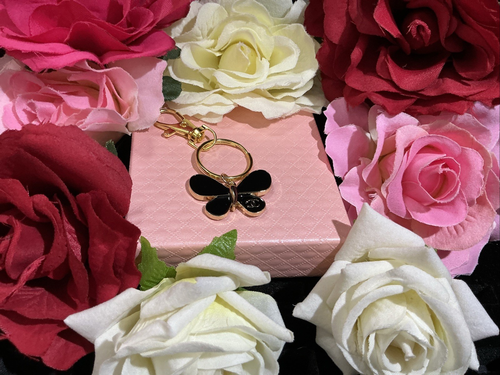 Chanel Butterfly Keychain Charm in Black