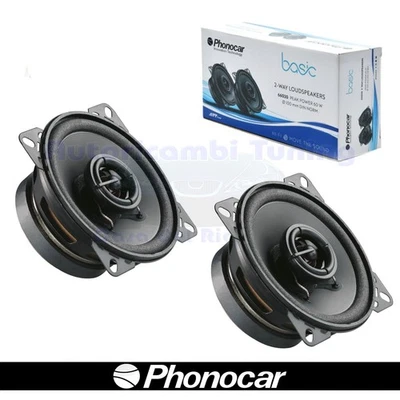 PHONOCAR BASIC 66020 Haut-Parleurs Coaxiaux 2 Voies 100mm 60W/25W RMS Noir 4Ω - Photo 1/4