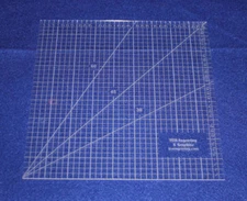 9" Square Ruler.  Acrylic 1/8" thick. Quilting/Sewing/Embroidery