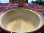 VINTAGE POTTERY CASSEROLE 2 TONE DISH WITH LID 7"W X 3.25"H — photo 4