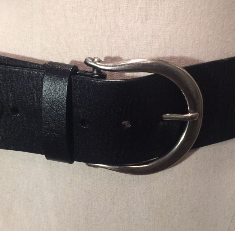 Sissy & Me Belt Medium Black Genuine Leather W Faux Pewter  display picture 1