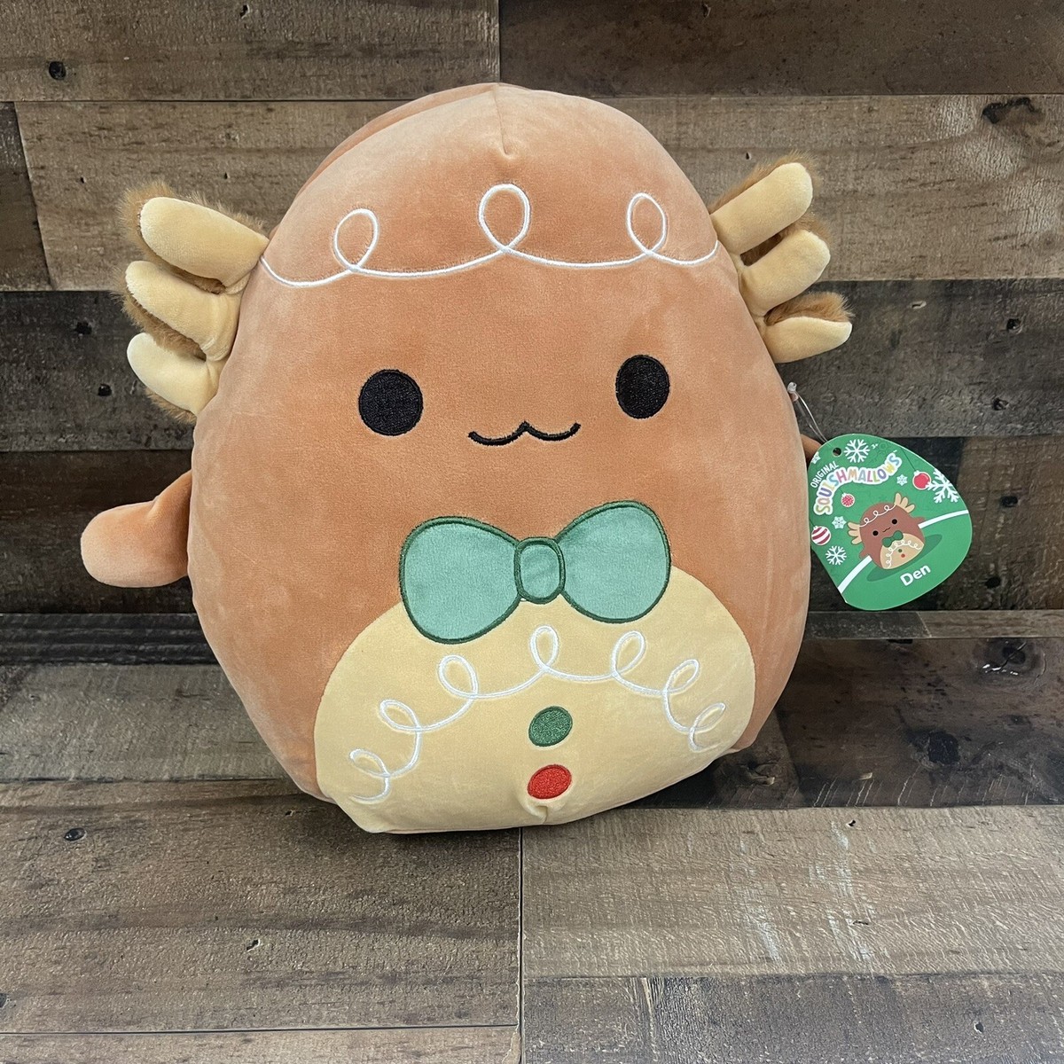 Den the Axolotl Holiday Christmas Gingerbread 12” Plush