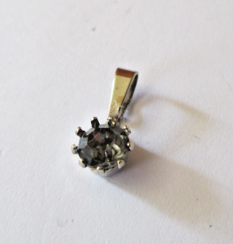 Pendentif diamant solitaire 1,12ct, monture et chaîne or blanc