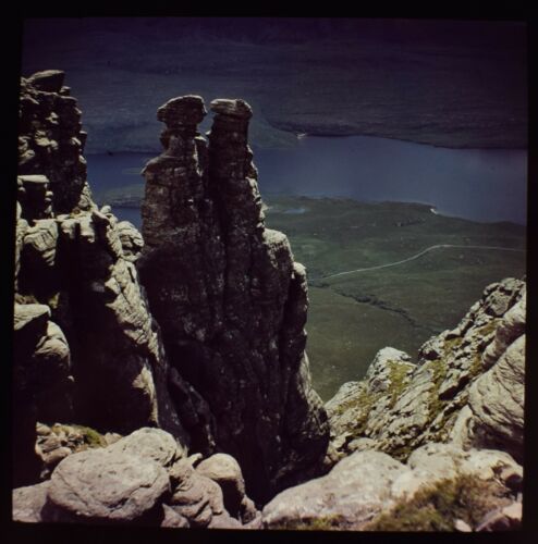 VINTAGE Magic Lantern Slide PINNACLES OF STAC POLLY NO2 C1960 PHOTO SCOTLAND - Picture 1 of 2