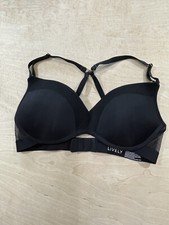 Lively Wireless Lightly Lined Plunge J-hook on back Bra size 34C Black