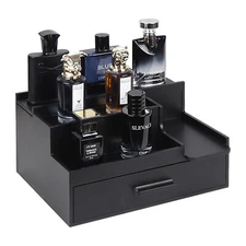 Cologne Organizer for Men 3 Tier Perfume Display Stand Cologne Shelf w/ Drawer