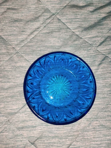 Vintage Small Cobalt Blue Depression Glass Trinket Dish