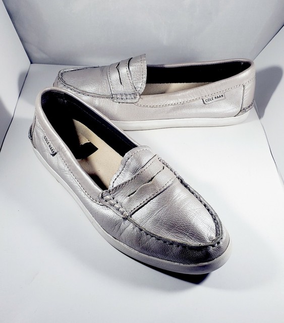 cole haan silver loafers