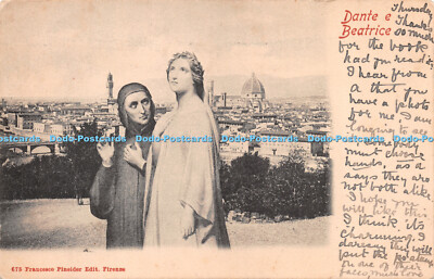 R272954 Dante e Beatrice Francesco Pineider Edit Firenze NB Sul lato anteriore d