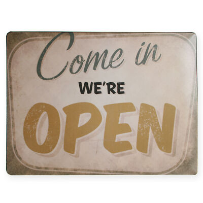 Blechschild Sprüche Schild Come in ca. 40x30 cm beige Spruch Metallschild #1613