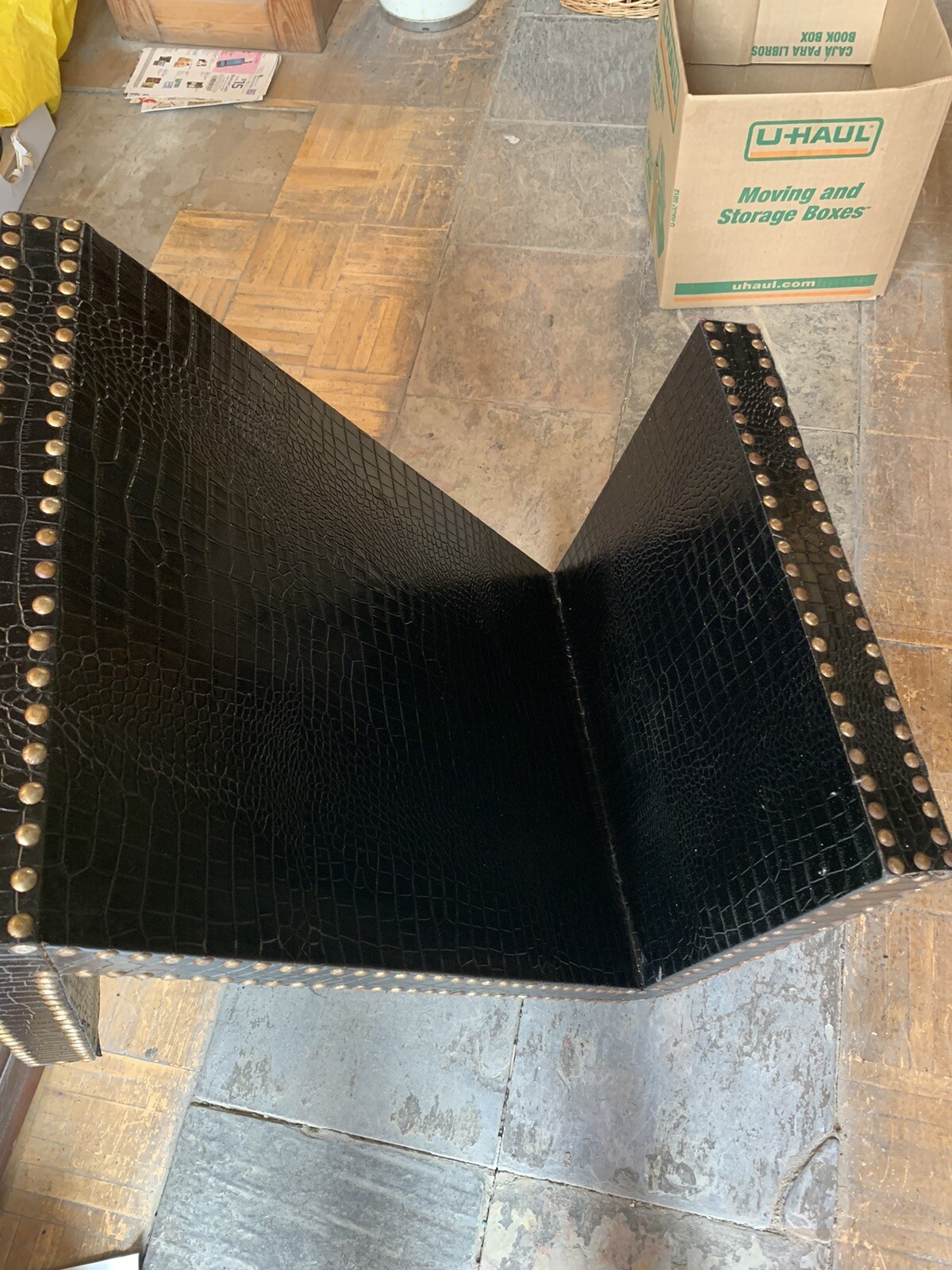 Alligator leather side table - image 10