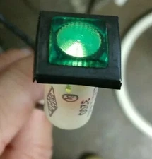 Leecraft Snaplite 28V .04A Vintage Green Panel Mount Electronic Lamp DIY 