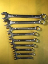 9 Piece Metric Combination Wrench Set NIP Made Tiawan Chrome Plated Steel