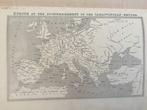 1877 Antique Folding Map – Europe Under Charlemagne & Post-Carolingian Empire - Picture 3 of 7