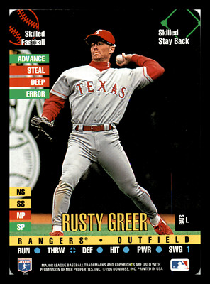 1995 Donruss Top of the Order Rusty Greer Texas Rangers Mint | eBay