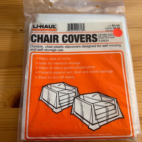 Chair Cover Plastic Clear For Storage or Protection 2 Pk