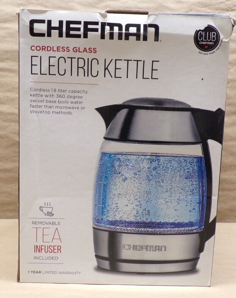 CHEFMAN 1.8Liter Cordless Glass Electric Kettle eBay
