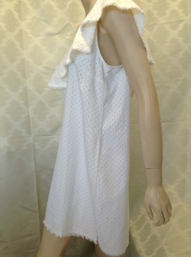 CLOTH & STONE Anthropologie NEW White Cotton Eyelet One Shoulder Dress M - Picture 3 of 7