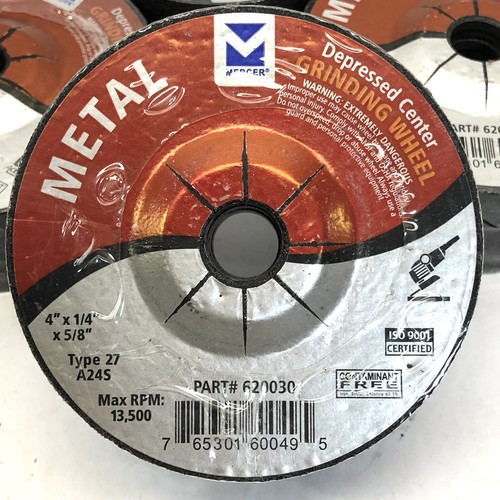 LOTE DE 25 MUELAS ABRASIVAS MERCER # 620030 4"x 1/4"x5/8 A24S - Imagen 4 de 5