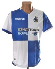 BRISTOL ROVERS 2016/2017 HOME FOOTBALL SHIRT MACRON SIZE M ADULT