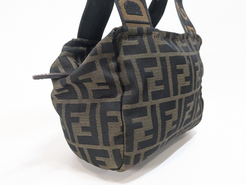 FENDI Zucca Mini Handbag Tote bag Pouch Nylon Brown - Picture 6 of 24