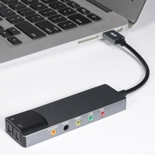 Interfaces Sonores USB Carte Son Externe avec Microphones In, Line In, SPDIF - Photo 13/26