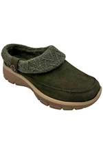 Skechers Women's Easy Going Water-Repellent Suede Clogs Olive