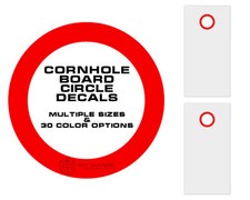 Cornhole Board Circle Decals  Set of 2  Multiple Sizes  30 Color Options