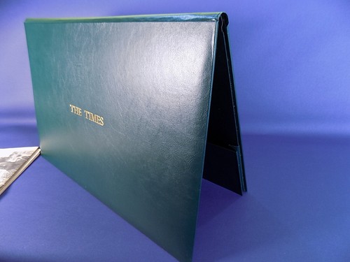 The Times Birthdate Newspaper Newspapers Reprints x 7 and Green Leather Holder - Picture 3 of 11