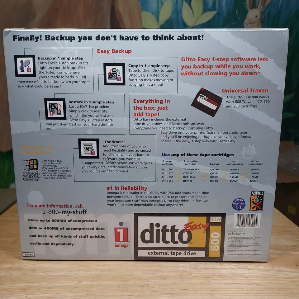 Iomega Ditto Easy 800 external tape drive sealed vintage parallel travan - Image 2 of 4