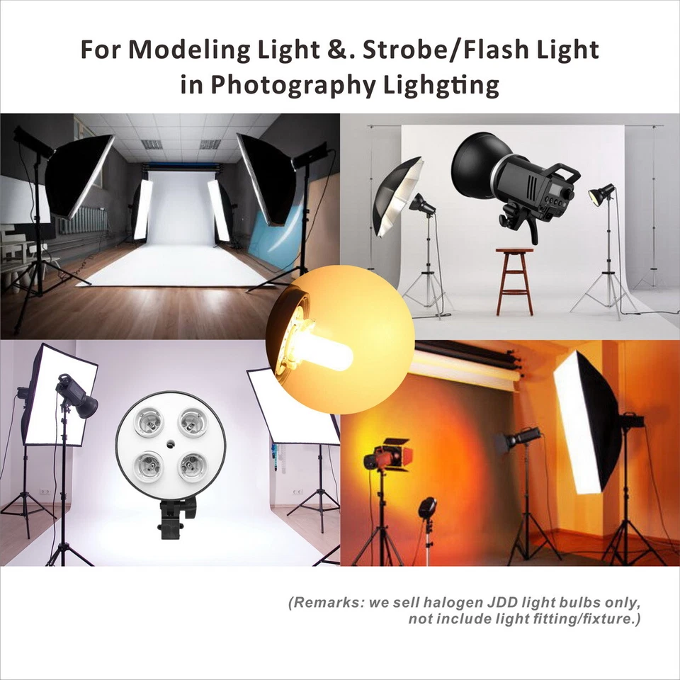 4 X Halogen JDD Photo Studio E27 Modeling Light Bulb AC220V 75W 100W 150W 240W - Image 4 of 4