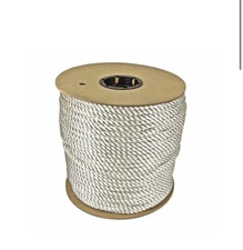 Rope: 1/2 in Rope Dia, White, 300 ft Rope Lg, 635 lb Working Load Limit, Twisted