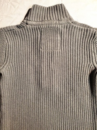 H&M L.O.G.G. Size Small Knit Grey Triple Button High Neck Pullover Men's Sweater - Picture 13 of 13