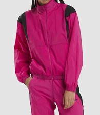 Reebok Women's Pink Back Vector Color-blocked Track Jacket Size XL