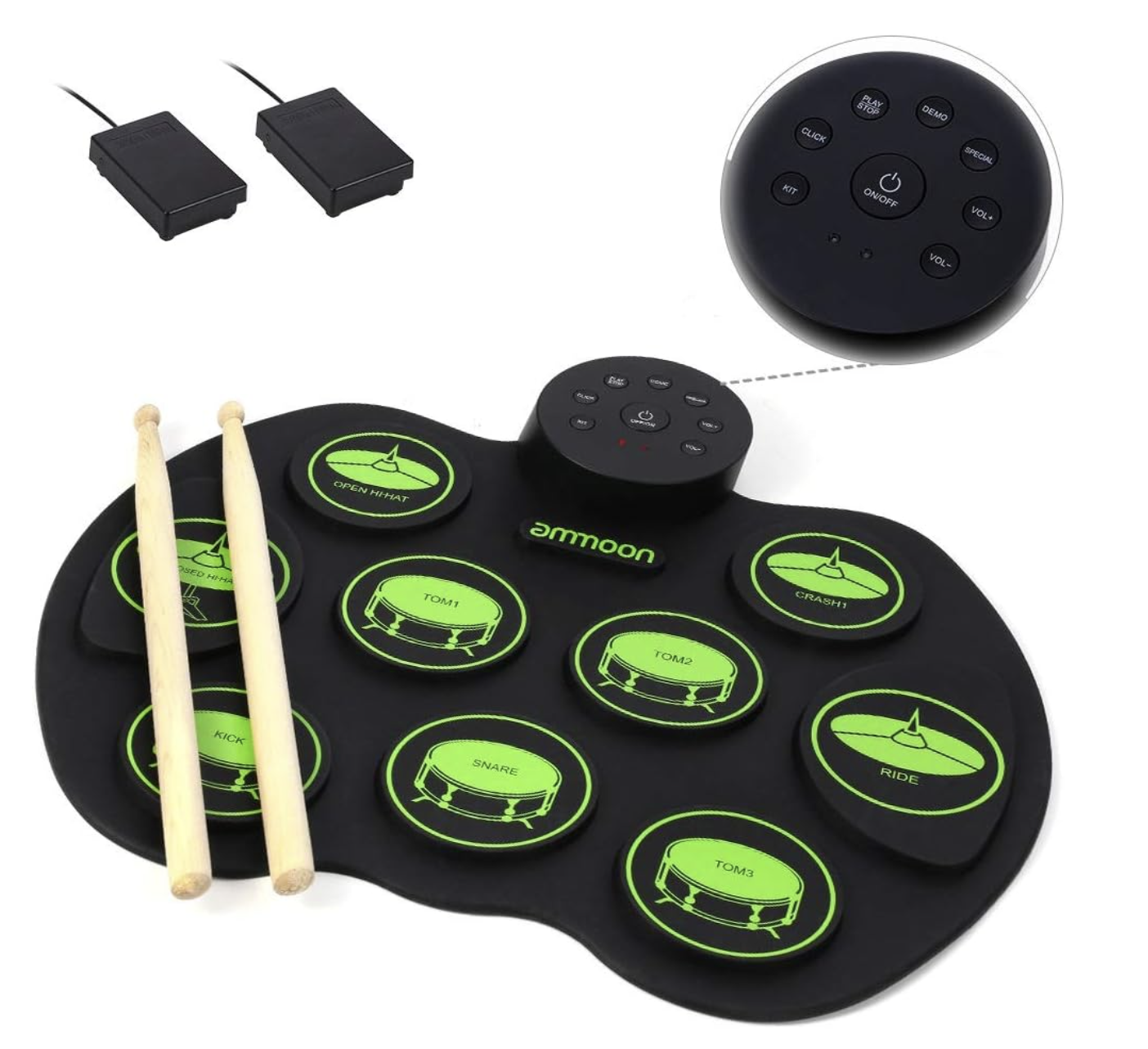 Electronic Drum Mat,Foldable Electronic Drum Kit Portable Electronic