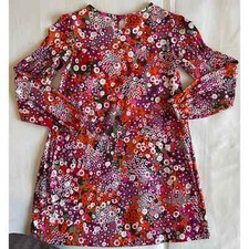 Hanna Andersson Meadow Flower Long Sleeve Floral Mural Orange Red Size 130 8